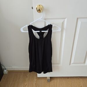 Black Racerback Tank Top — Women’s Athletic Layering Tee